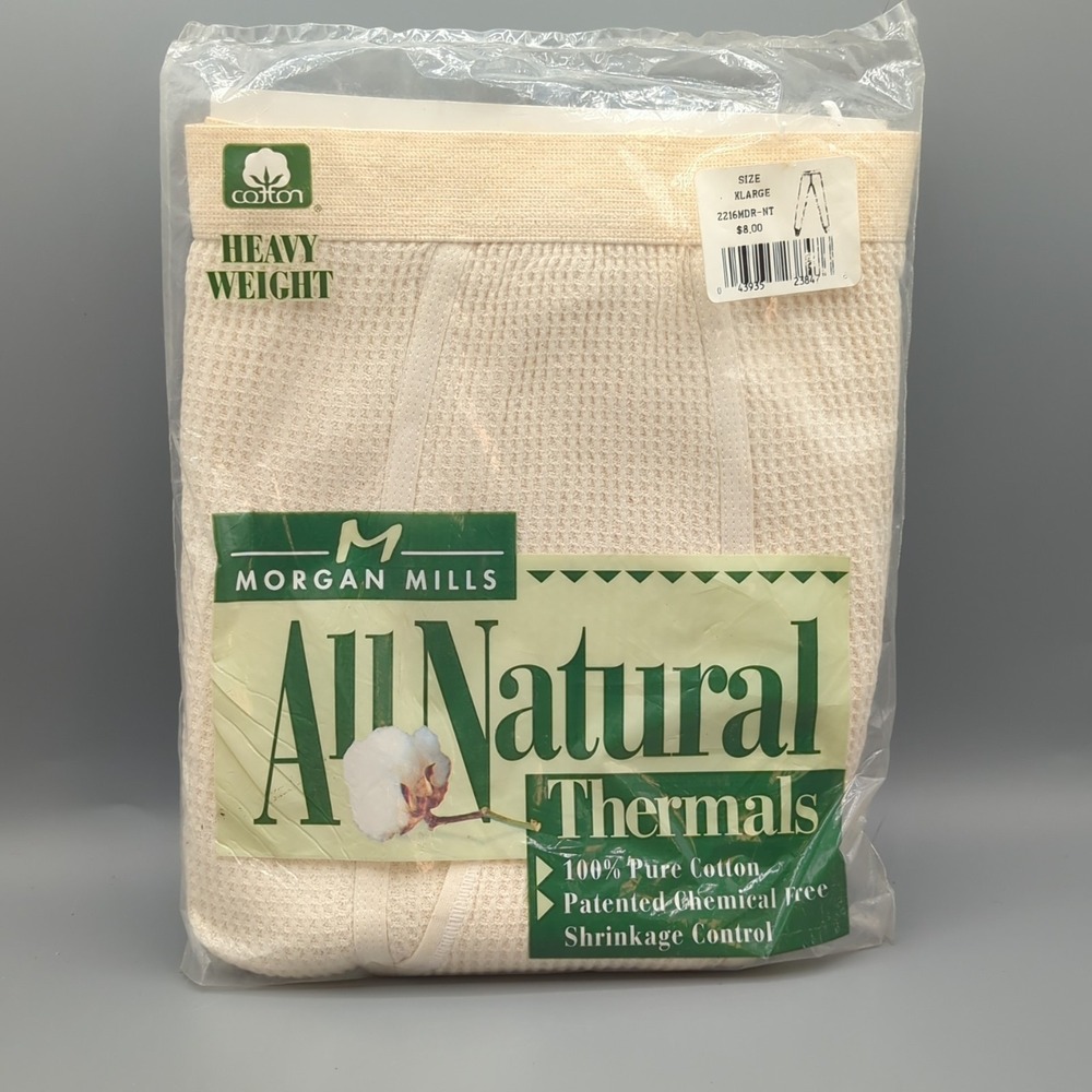 Vintage Morgan Mills All Natural Thermals Heavy Weight Waffle Pants XL 42-44 NOS